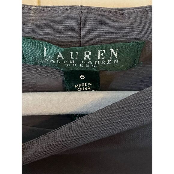 Ralph Lauren Women's Size 6 Gray Twist-Front Elegant Midi Dress Office Church - Picture 4 of 6